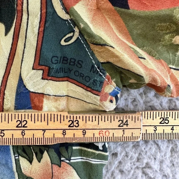 Citron Santa Monica Button Shirt 100% Silk 1950s Print Pin Up Girl - Picture 16 of 16